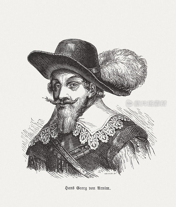 Hans Georg von Arnim-Boitzenburg (1583-1641)， wood engraving，出版于1893年